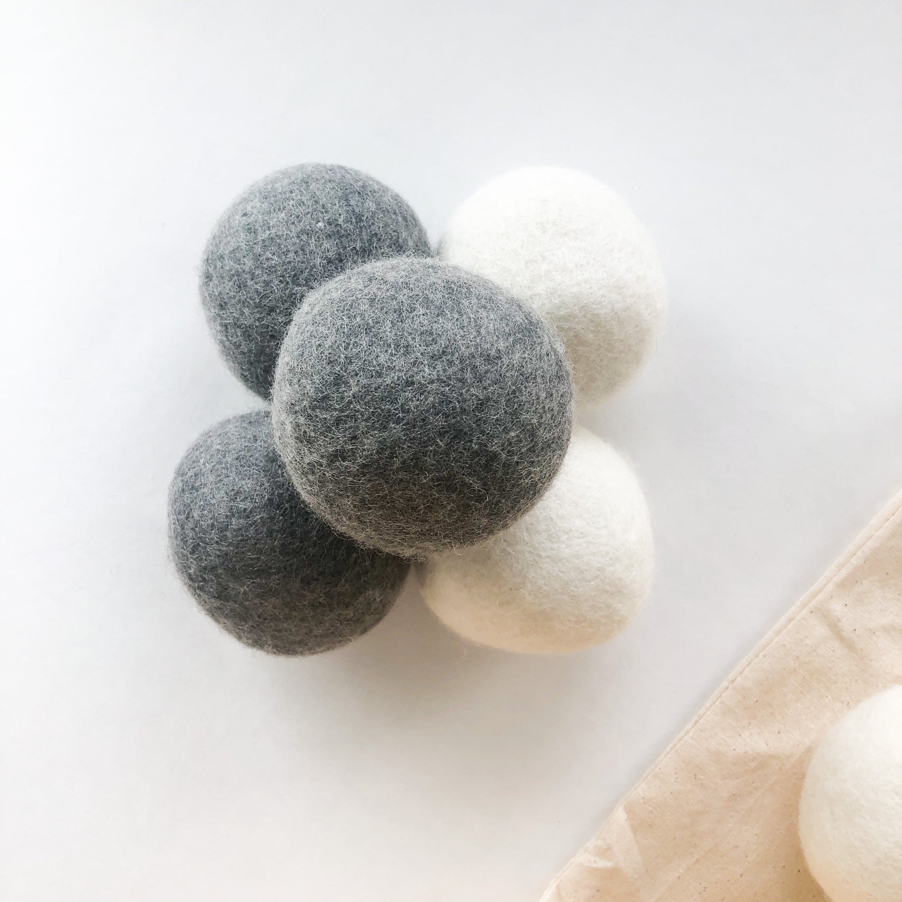 Natural Wool Dryer Balls | Organic Handmade 100% New Zealand Wool | Set of 6