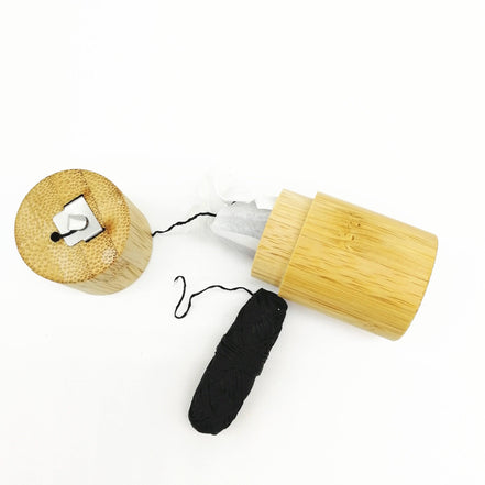 Biodegradable Bamboo Fiber Floss - Reusable Plastic free & Zero Waste Bamboo Case