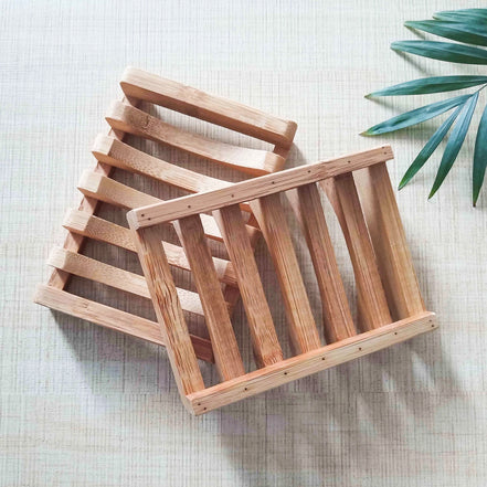 Natural Bamboo Soap Dish - Zero Waste Biodegradable Soap Tray - Plastic Free Soap Lift